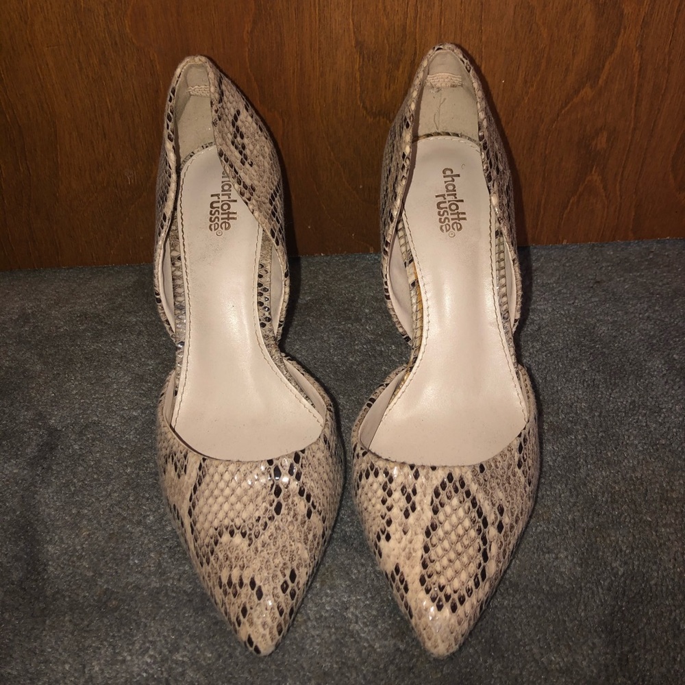 snake print high heels